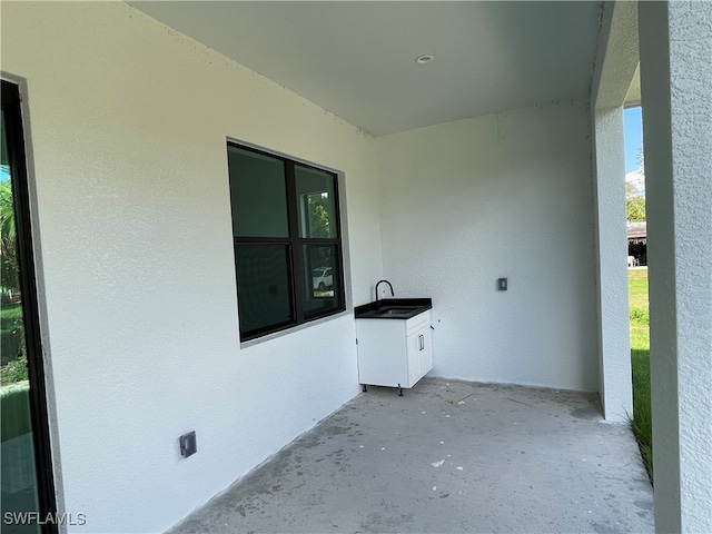 view of patio / terrace featuring sink