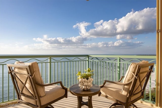 balcony with a water view