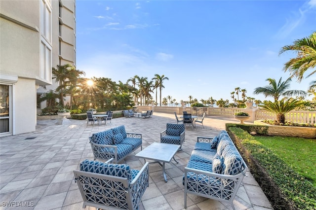 view of patio / terrace with an outdoor hangout area