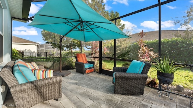 view of patio / terrace with an outdoor hangout area