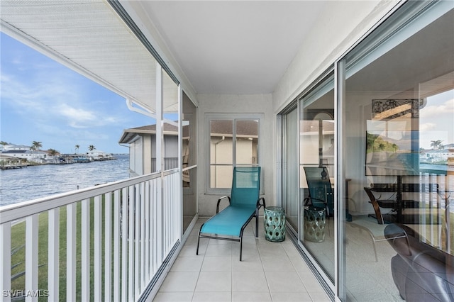 balcony with a water view