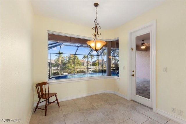 view of unfurnished dining area