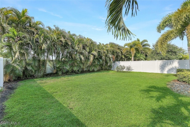 view of yard with fence