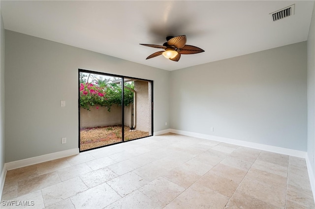 empty room with ceiling fan