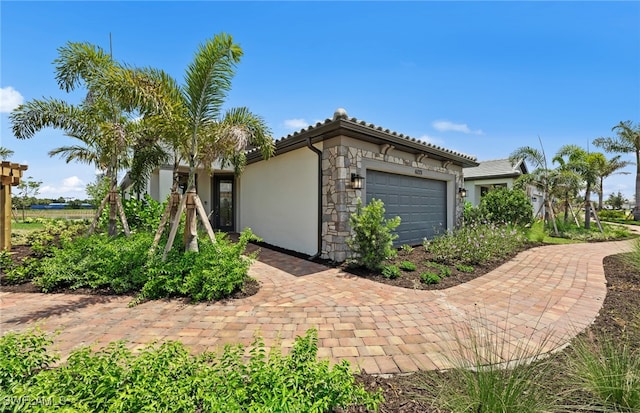 view of home's exterior with a garage