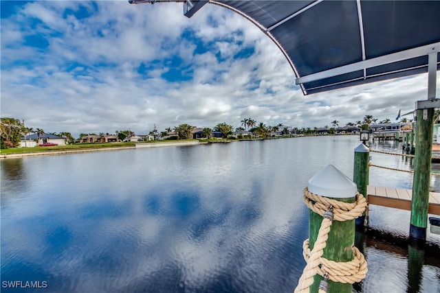 water view with a boat dock