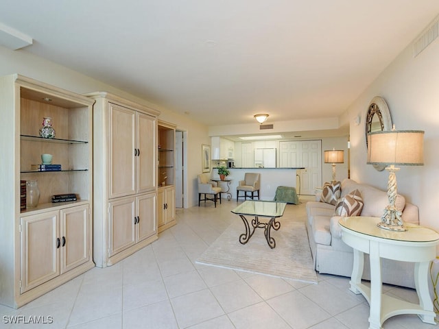 view of tiled living room