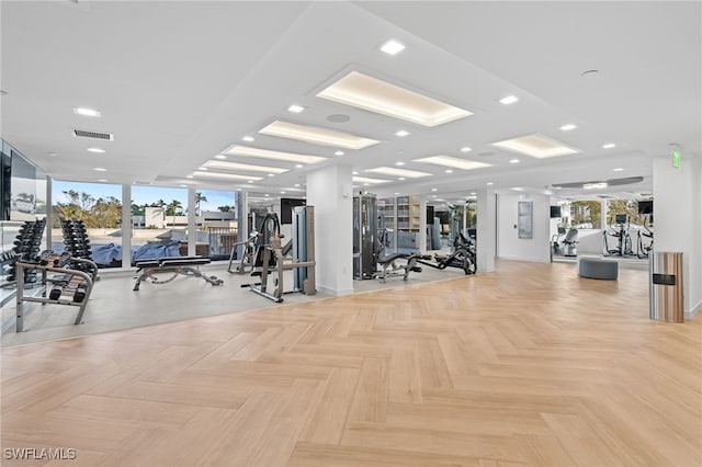 exercise room with visible vents