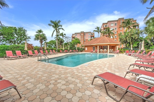 view of pool with a patio