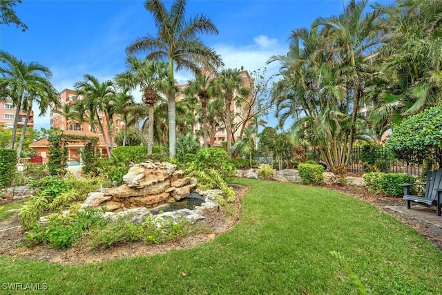 view of yard featuring fence