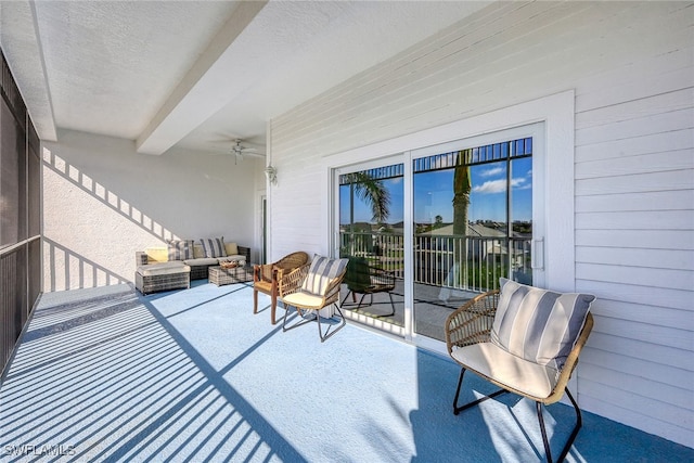 balcony featuring an outdoor living space