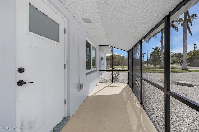 view of unfurnished sunroom