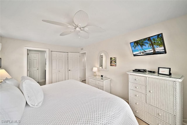 bedroom with ceiling fan