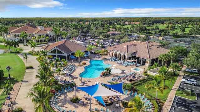 birds eye view of property