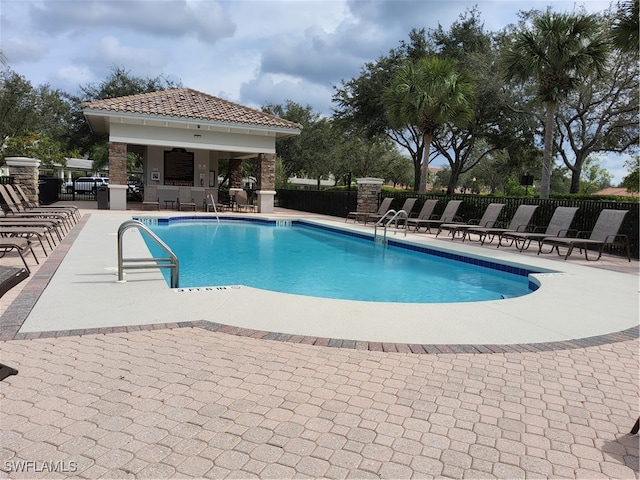 view of pool with a patio