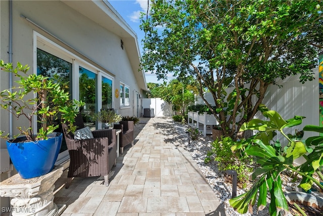 view of patio / terrace featuring central air condition unit