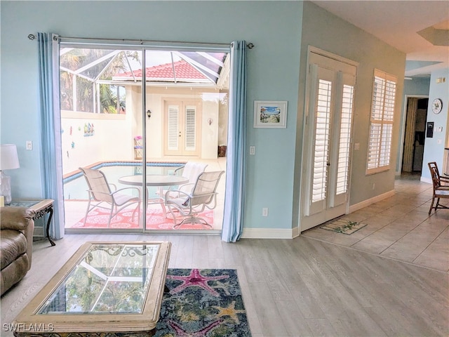 entryway featuring light hardwood / wood-style floors