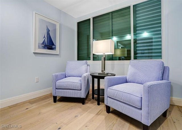 sitting room featuring wood-type flooring