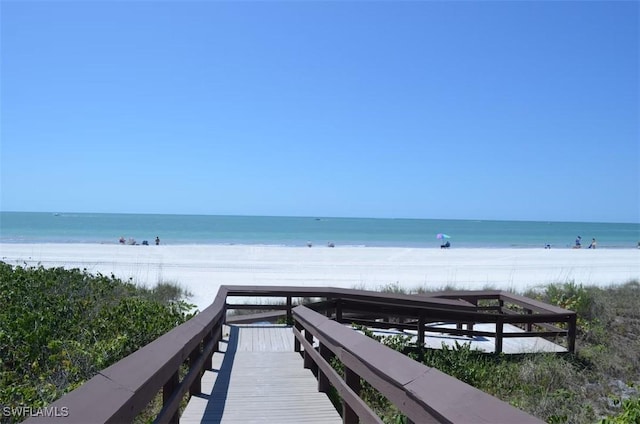 property view of water with a view of the beach