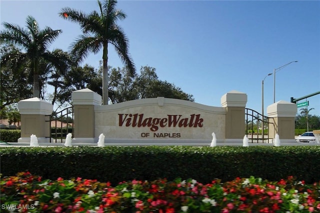 view of community sign