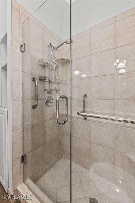 bathroom featuring walk in shower