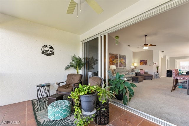 view of patio / terrace featuring ceiling fan