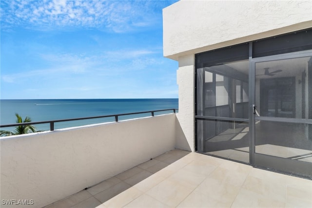 balcony with a water view