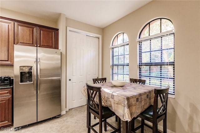 view of tiled dining area