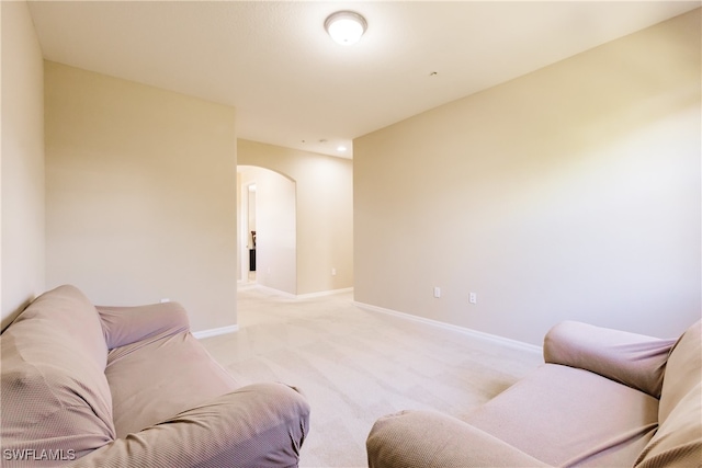 living room with light carpet