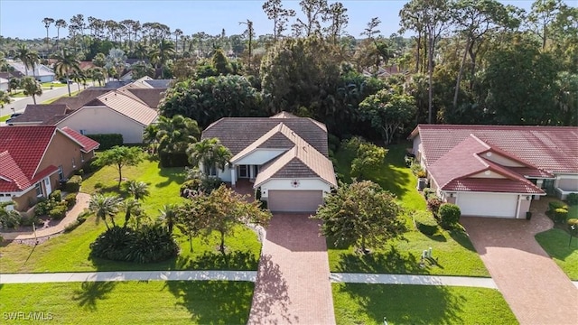 aerial view with a residential view