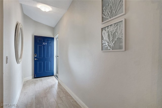 interior space with light hardwood / wood-style flooring