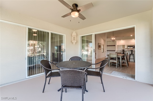 view of patio / terrace with ceiling fan