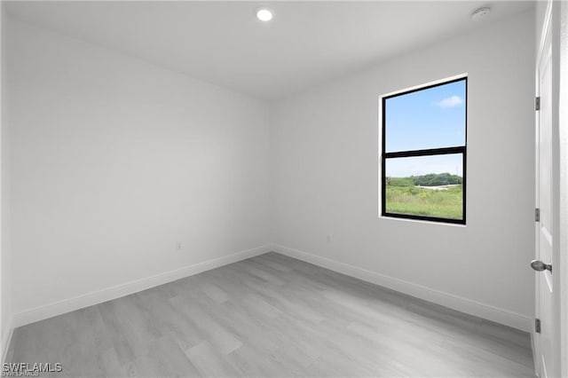 empty room featuring light wood-type flooring