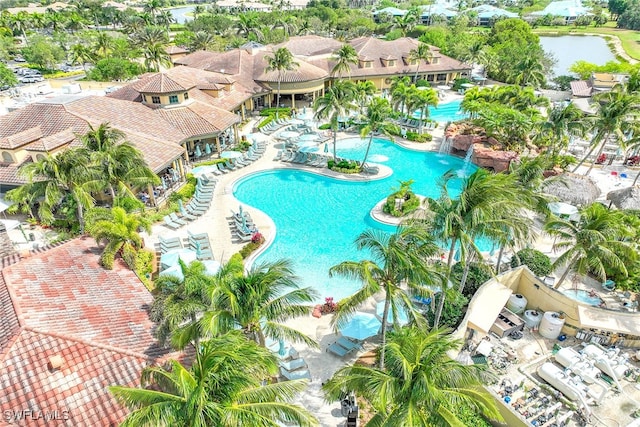 view of swimming pool featuring a patio