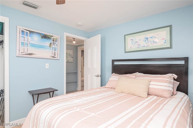 bedroom with ceiling fan