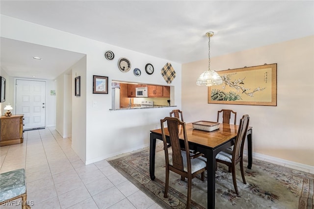 view of tiled dining room