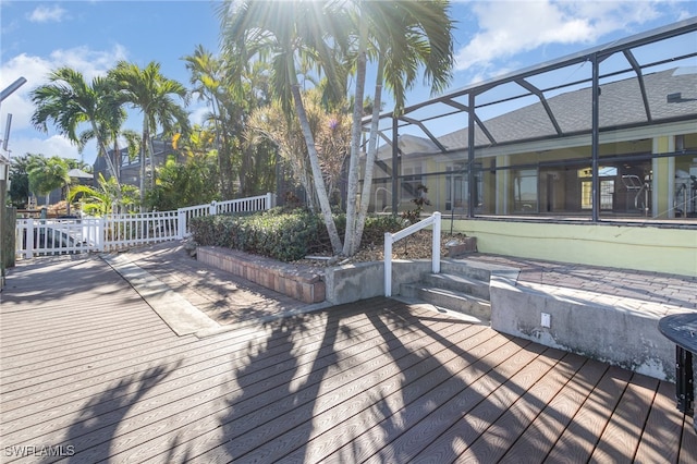 deck featuring a lanai