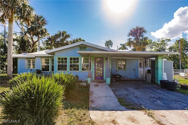 view of ranch-style home