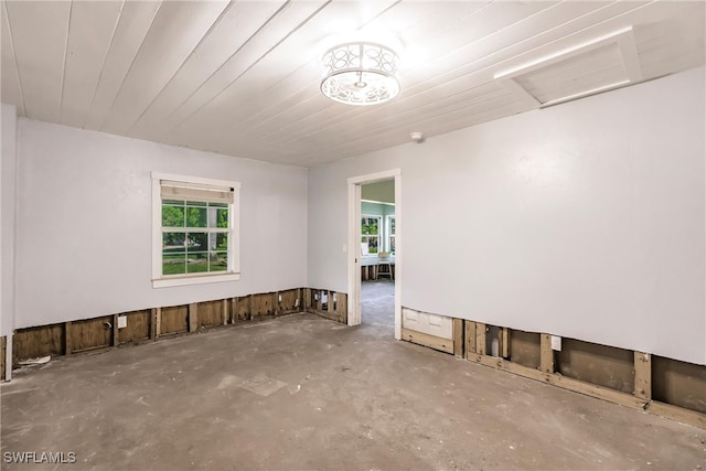 spare room featuring concrete flooring