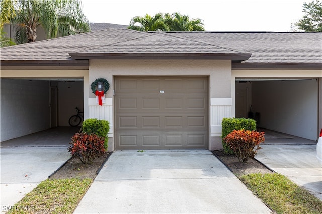 view of garage