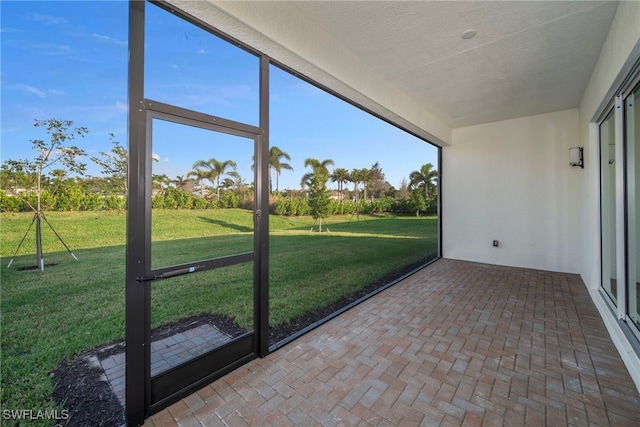 view of unfurnished sunroom