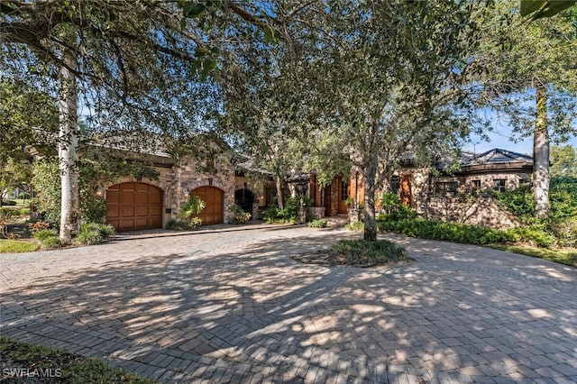 view of front of home with a garage