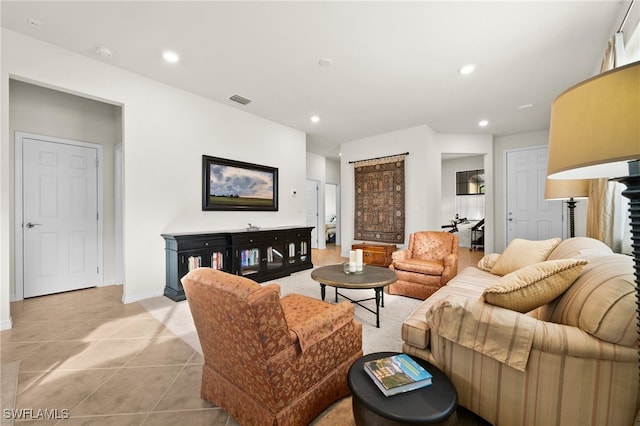 view of tiled living room