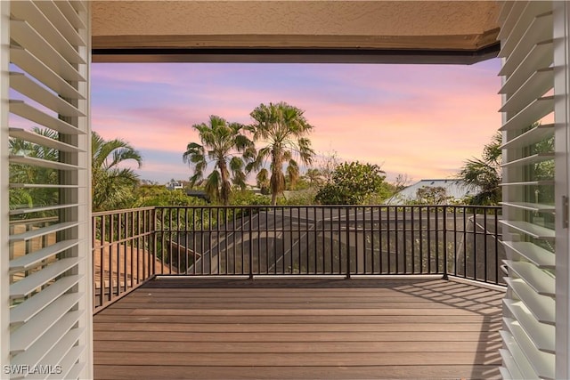 view of deck at dusk