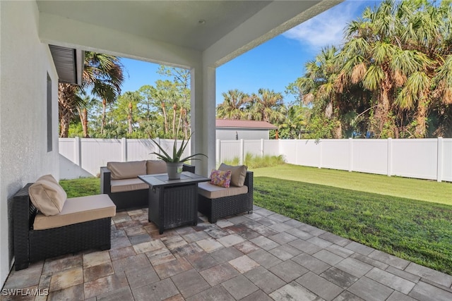 view of patio / terrace with an outdoor hangout area