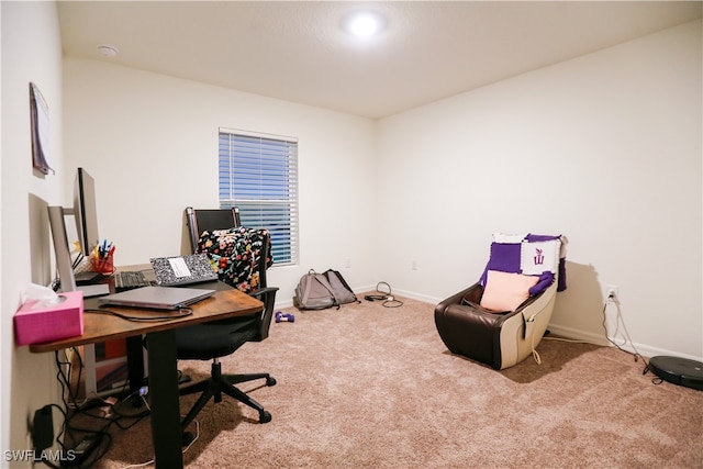 home office featuring carpet flooring