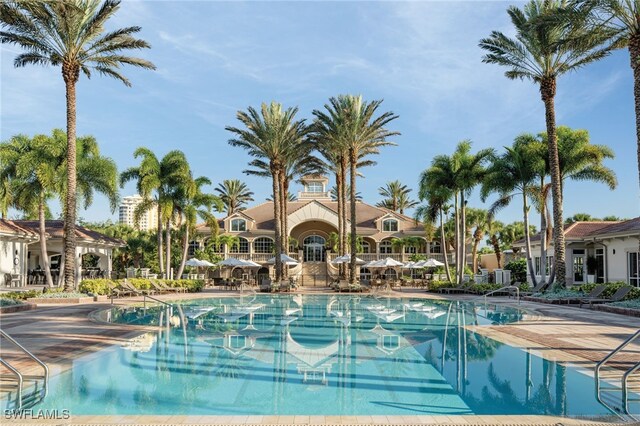 view of pool featuring a patio area