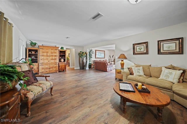 living room featuring hardwood / wood-style flooring