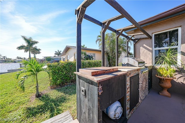 view of patio / terrace with a grill and exterior kitchen