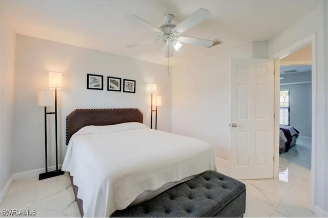 bedroom with ceiling fan